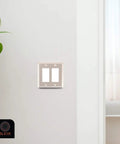 Brushed Nickel Wall Plate Set 4 Pack 1 Gang Duplex Decorator Outlet Covers And Switch Plates metal construction on wall