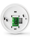 Back view of Round Heat Only Manual Thermostat Large White Easy Install Mercury Free Precise Temperature Control Plus Minus One Degree F