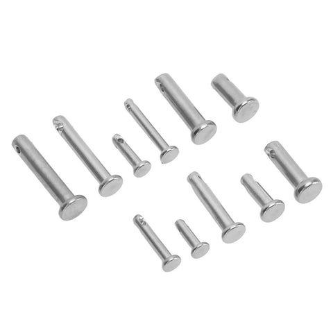 Stainless Steel Clevis Pin Kit With 12 Sizes Of T Shape Round Pins Flat Head Single Hole For Car Hinge Connection Heavy Duty Durable Rustproof
