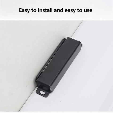 Push To Open Magnetic Cabinet Latch Kit 2 Pack No Fuss Easy Install Door And Drawer Catch With Spring Plunger mounted on cabinet door