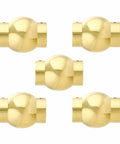 Slick Polished Brass Ball Joint Fittings 1 1/2 Inch Diameter For Tubing Connectors Heavy Gauge Solid Metal Set Of Five