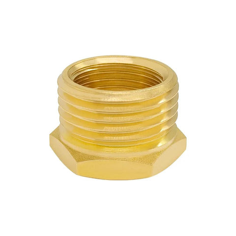 Brass garden hose adapter with 1/2 in NPT female threads and hex nut body