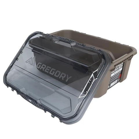 Open Alpaca 45L Waterproof Gear Box For Camping And Outdoor Organization With Clearview Removable Lid Mirage Tan IP65 Dustproof