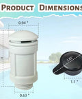 Air Jet Valve And Cap Replacement Kit For Pool Jet Systems Compatible With Models 26165EH 26167EH 26175EH 26183MW Dimensions Illustrated
