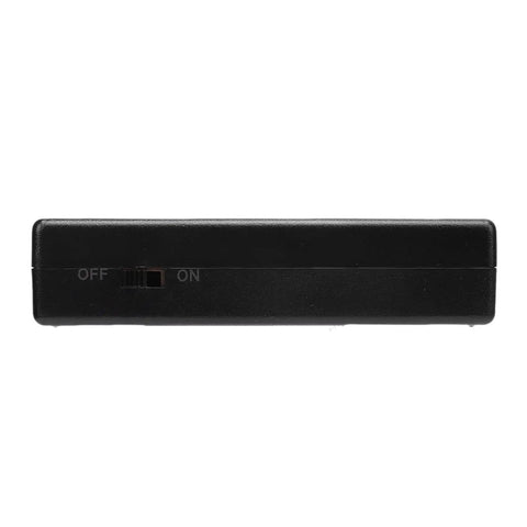 Solid 7800mAh UPS Power Supply For Router And Modem Backups view showing power switch on side, sleek black design.