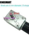 A58SW31ZY 12V DC Worm Gear Motor Self Locking Reversible Slick Mini Turbine Geared Motor with 8mm D shaft