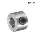 Close-up of 12 Pack 5mm Bore Stainless Steel Shaft Collars With Set Screws 10mm Outside Diameter 7mm Wide Landing Gear Stopper Wheel Collar.