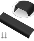 12 Piece 150mm Aluminum Concealed Finger Edge Pulls For Cabinets And Drawers With Mounting Screws Black Finish Durable One Piece Construction