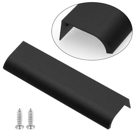 12 Piece 150mm Aluminum Concealed Finger Edge Pulls For Cabinets And Drawers With Mounting Screws Black Finish Durable One Piece Construction