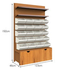 Heavy Duty Seven Tier Storage Rack, 192cm tall, adjustable unit with wood plank surfaces, ideal for garage and home organizing.