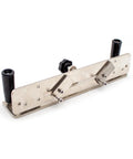 Rock Solid Angle Adjustable Sharpening Jig For Handheld Insert Grinder And Belt Sander. Metal frame with dual grips.