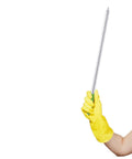 Hand holding a long brush from 3 Piece Drain Cleaning Brush Set With Flexible Drain Brush And Crevice Brush For Kitchen Sink Bathroom Toilet And Vent Scrubber Easy Hair Clog Busting Grime Removal In Tight Corners With Durable Long Handle Design