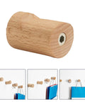No Fuss Solid Wood Wall Hooks Holds Bags Hats And Coats Game Changer In Home Organization Multi Purpose Coat Rack close-up view of wood hook