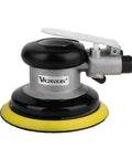 Five Inch Air Random Orbital Sander Dual Action Pneumatic Polisher With Speed Regulator for one hand control, side view