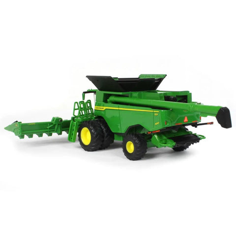 Back angle of Prestige X9 1100 Farm Style Combine With Die Cast Body And Clear Windows, Dual Front Wheels, Rotating Unloading Auger.