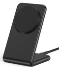 Fast Magnetic Wireless Charger Stand For iPhone 12 Through 17 Series With MagSafe, Quick snap sleek black design