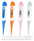 One Button Digital Thermometer For Fever Relief, No Fuss Oral And Rectal Use For Adults, Pack Of 4, Minimalist Sleek Design, Quick Accurate Readings, Easy Operation For Busy Homes, pack of four colorful digital thermometers