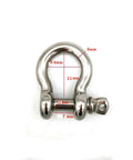 Built Like A Tank Marine Grade 316 Stainless Steel Bow Shackles 3Mm Mini Links, 9.4mm wide, 11mm tall, showing dimensions clearly.