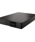 Beefy Pure Sine Wave UPS 1100VA 990W 120V Line Interactive Power Backup System, front angle showing design and control panel.