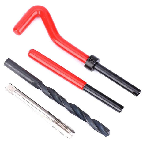 M8x1.25 Stainless Steel Thread Repair Kit For Automotive And HVAC Systems Restores Damaged Female Threads In Aluminum And Other Metals With True Precision And Built Tough Durability For Industrial Machinery High Voltage Gear And Microwave Equipment, tap and drill
