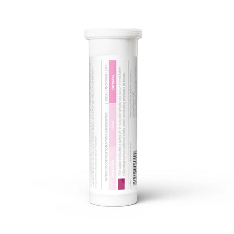 Nitric Oxide Indicator Strips For Salivary Nitrite Levels, No Fuss At Home Test Kit With 25 Strips, white tube with color chart