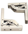 Straight Up Heavy Duty Folding Shelf Bracket With Extendable Wall Mount Support Hinge, Rock Solid Cold Rolled Steel Corrosion Resistant Construction For No Sweat Install, 2 Pack Silver, close-up view of brackets.