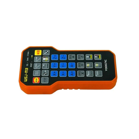 Wireless USB Hand Wheel For CNC Router Engraving MPG Remote Control in orange with detailed control buttons