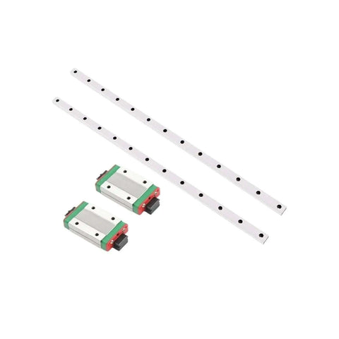 High Precision Linear Guide Rail Kit MGN9 450 Millilong Smooth Rod With Predrilled Carriages For CNC Robotics And Smooth Sliding Motion, two rails and carriages