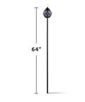 Two Pack Metal And Glass Globe Outdoor Torch Set For Patio And Yard Easy Install 64 Inch Tall Blue And Black With Wick And Snuffer