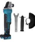 Heavy Hitter Brushless Cordless Angle Grinder With Variable Speed And 125 Mm Disc Cutting Action For Battery Powered Diy Projects and included accessories.