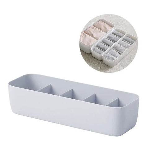 3 Piece Stackable Storage Box Set With Dividers For Bras And Leggings Multi Compartment Drawer Organizer Bin For Underwear Socks Plus Neck Ties grey divider tray with multiple compartments