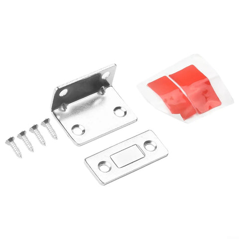Invisible Magnetic Cabinet Latch No Drill No Hassle Install Door Catch Stainless Steel Silver 38x24mm with screws and adhesive