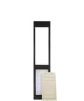 Premium Dual Pane Sliding Door Pet Door With Heavy Duty Insulated Thermo Panel And Oversized Flex Flap, black unit and white flap.