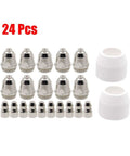 Plasma Cutting Torch Consumables Kit For P80 Style Lotos LTP8000 80A IGBT Cutter, 24 pieces including electrodes, nozzles, shield cups