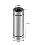 LM10UU Extra Long Linear Ball Bearings, 10mm Bore, 19mm OD, 55mm Length, Sealed On Both Sides, Chromium Steel, for CNC and 3D tools