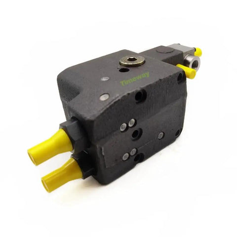 LRDH1 Hydraulic Pump Valve Repair Kit For A11VO190 And A11VLO190 Hydraulic Pumps And Control Valves Beefed Up Durability High Quality Spare Part For High Pressure Industrial Use, black metal valve block with yellow caps