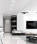 Sharp 4 Pack LED Recessed Lighting With Multidirectional Focusing And Heavy Duty Waterproof Connectors For Any Workshop Space That Gonna Keep Your Area Lit Smoothly Without Skipping A Beat At 35W illuminating a modern living room.