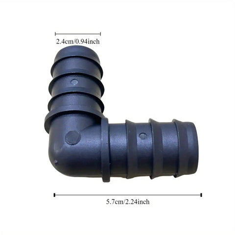 Large Size 10 Piece Drip Irrigation Barbed Elbow Fittings Kit For 1 Inch Tubing 25mm OD 0.75 Inch ID Easy Install Leak Free Connectors