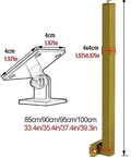 Heavy Duty Wrought Iron Banister Guardrail Spindle Post With 270 Degree Adjustable Flat Brackets dimensions and design features.