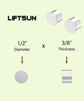 Two 16 Pack Half Inch Neodymium Disc Magnets N52 Rare Earth, Rust Resistant 3 Layer Nickel Copper Nickel Coating shown