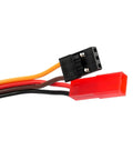 Wired connectors for Built Tough 85Kilogram High Speed Digital Servo featuring red and black plastic ends, ideal for RC cars and trucks.