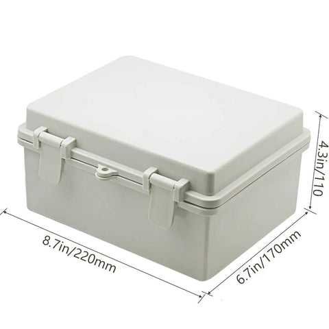Outdoor IP65 Waterproof Heavy Duty Junction Box ABS Plastic Built Tough With Hinged Lid Dustproof Weatherproof Electrical Enclosure