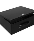 Black Boss-Grade Portable Safe Box With Key Lock For Fire Resistant Document Storage At Home In The Car Or Outdoors 13.2 x 11 x 5.1 Inches