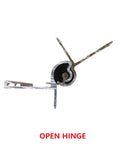 Flat Hurricane Hinge for Teardrop Trailers and Food Truck Windows, Extruded Aluminum Construction, Mill Finish, open position