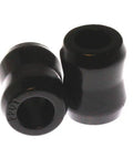 Pair of black Three Quarter Inch Hourglass Shock Eye Bushing Polyurethane High Performance Hyper Flex Replacement for heavy duty suspension