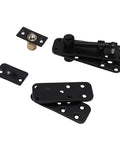 Heavy Duty Concealed Pivot Door Hinge Complete Hardware Kit Forged From Solid Stainless Steel Featuring Fully Adjustable Mounting Brackets.