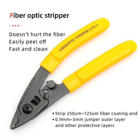 FTTH Fiber Optic Tool Kit Bundle With FC 6S Cleaver, Visual Fault Locator, SC FC Connector Set, Optical Power Meter, Cable Tester, fiber optic stripper.