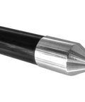 Close-up of stainless steel spike tip on Beefy Shallow Water Anchor Pin Five Eighth Inch By Seven Foot With Removable T Handle in black