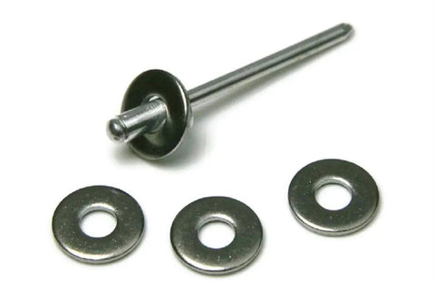 Rock Solid 304 Stainless Steel Rivet Backup Washers 1/8 Inch Size 100 Pack Top Grip Backing Plate Stops Pull Through Badly In Soft Metals No Messing Around Fastening Helper