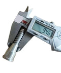 Universal Woodworm Screw Kit For Wood Lathe Chucks With Dead On Secure Grip Adapter measuring 9.46mm with caliper.